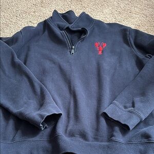 Men's Navy Sweater with Red Embroidery